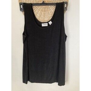 Chicos Travelers Tank Top Women's Size 3 (US XL) Black Wrinkle Free Slinky